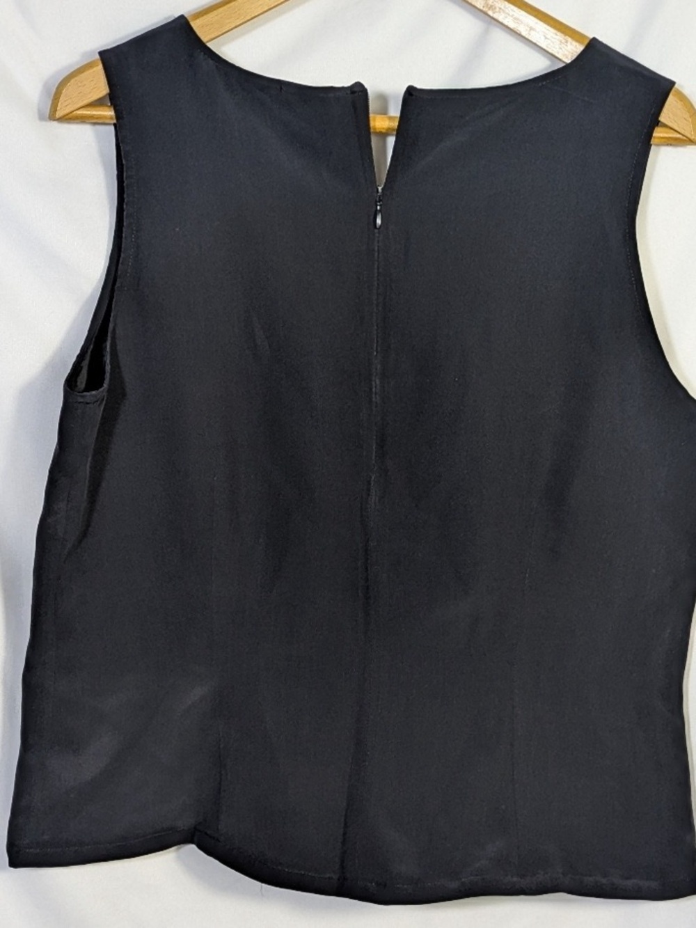 Men's Black Sleeveless Vest with Back Zip